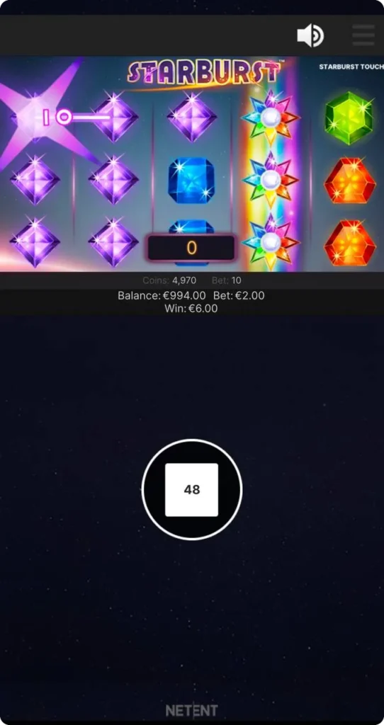 Expanding wild feature activated in Starburst slot